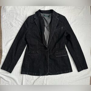 Lauren Ralph Lauren Charcoal Cotton Denim Blazer for Women